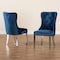 Baxton Studio Honora Contemporary Glam and Luxe Navy Blue Velvet Fabric and Silver Metal 2Piece Dining Chair Set 221-2PC-12910-ZORO - alternate 3